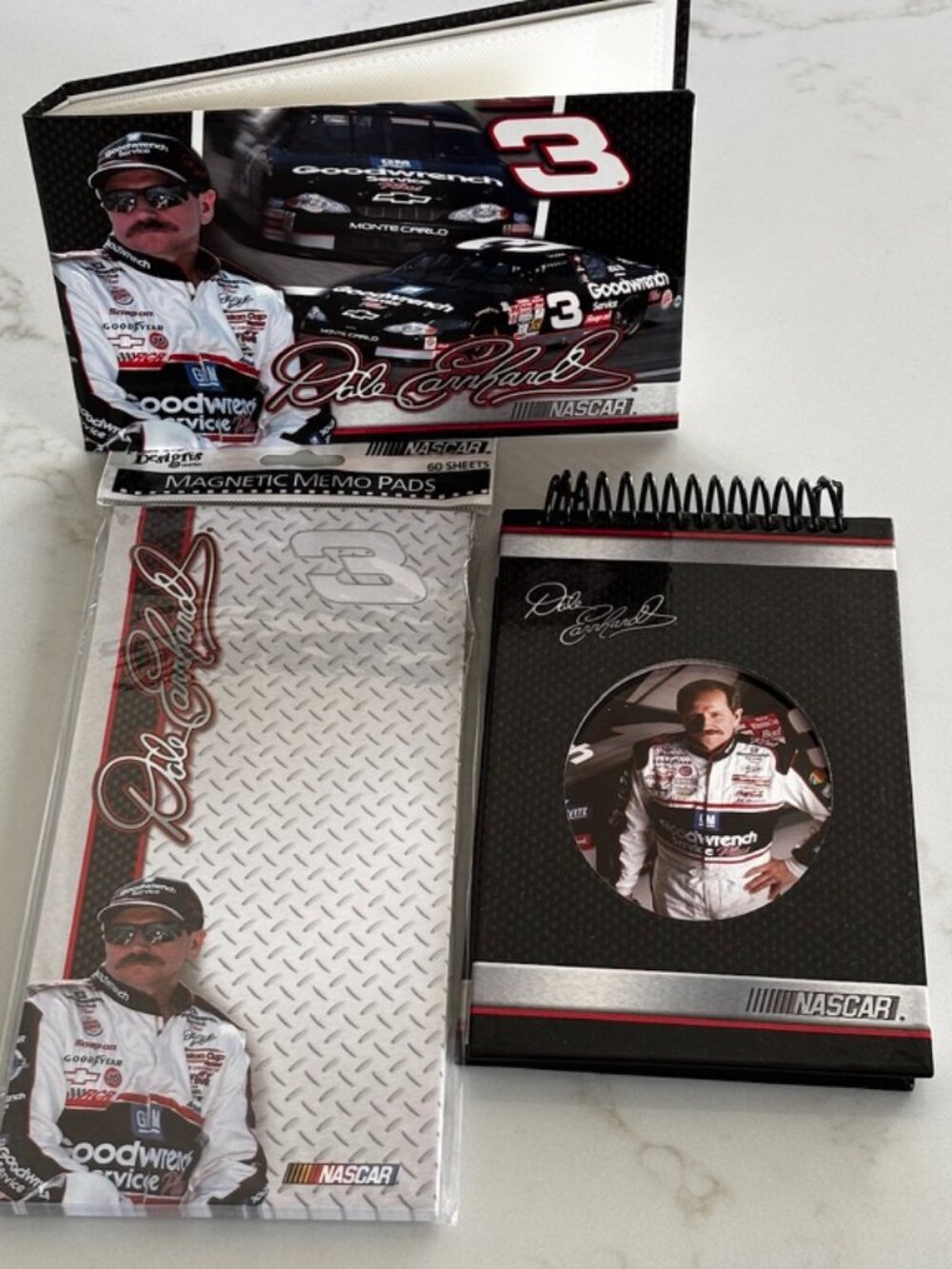 Dale Earnhardt #3 NASCAR Memo Pads Lot Vintage 2003 Sealed Magnetic & Spiral Set